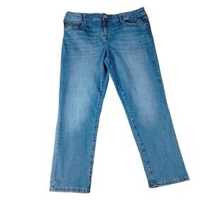 Thereabouts Womens Jeans High Rise Straight Leg Ankle Denim‎ Blue Plus Size 18.5